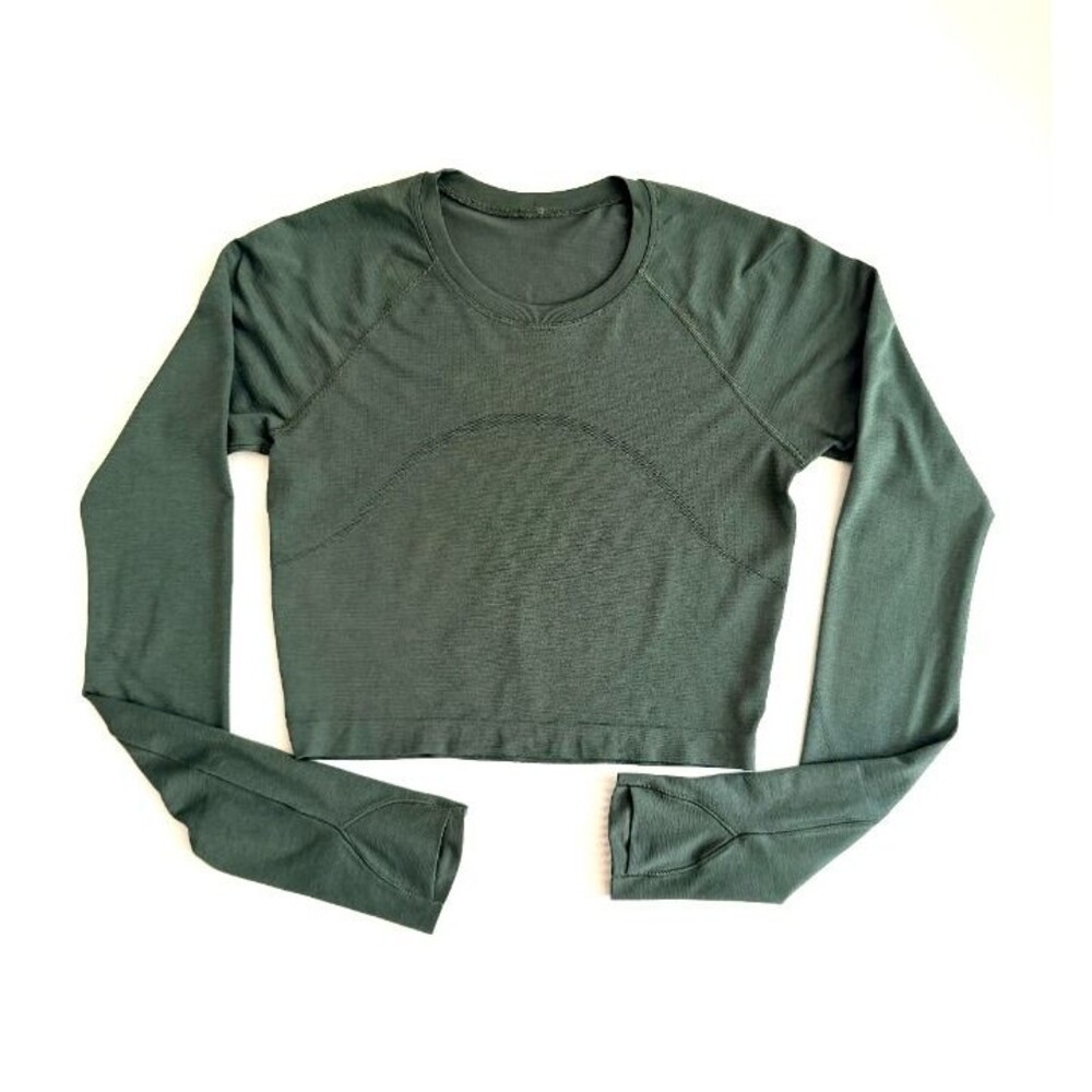 Lululemon Swiftly Tech Cropped Long Sleeve 2.0 Green Size 6